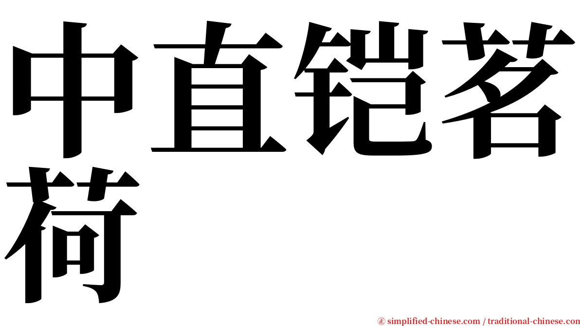 中直铠茗荷 serif font