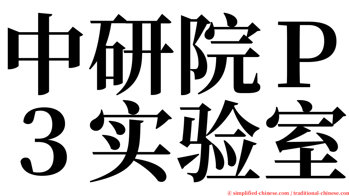 中研院Ｐ３实验室 serif font
