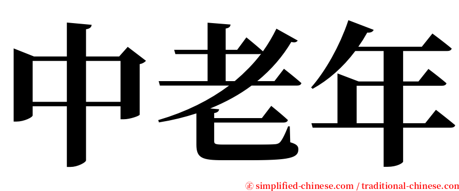 中老年 serif font