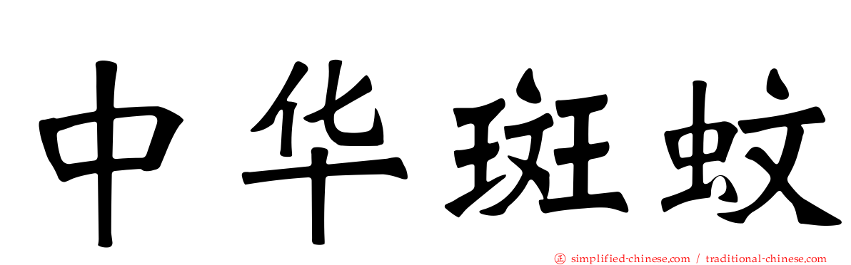 中华斑蚊