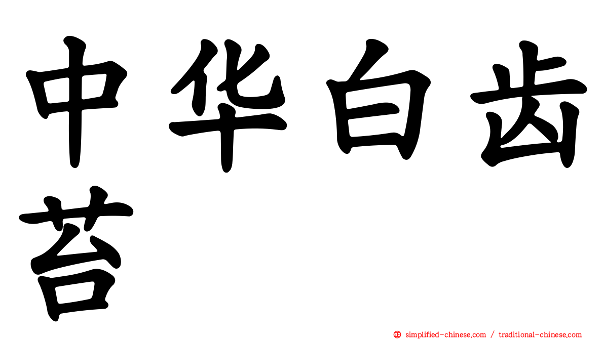 中华白齿苔