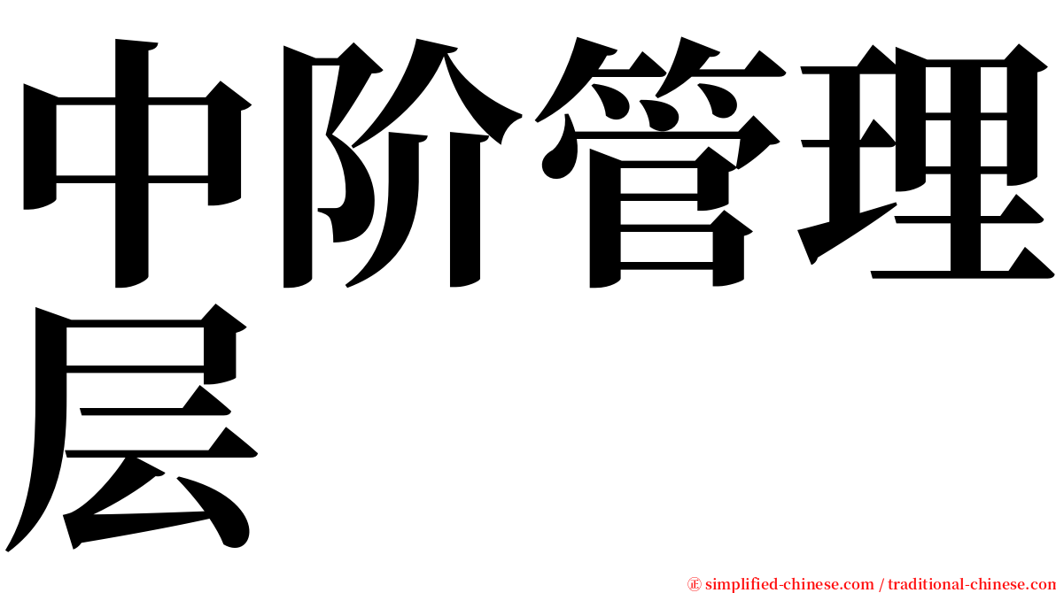 中阶管理层 serif font