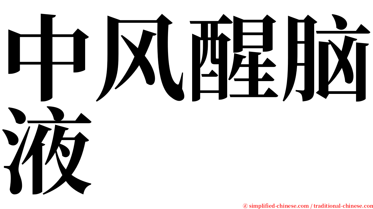 中风醒脑液 serif font