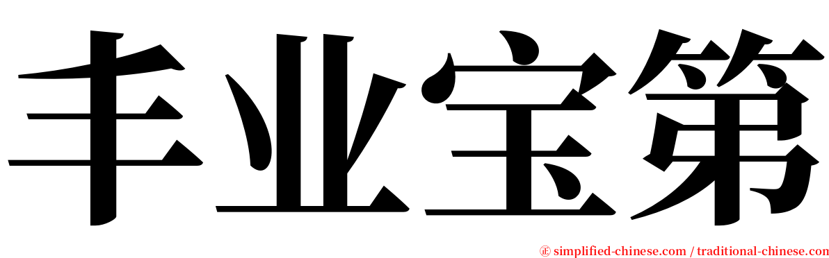 丰业宝第 serif font