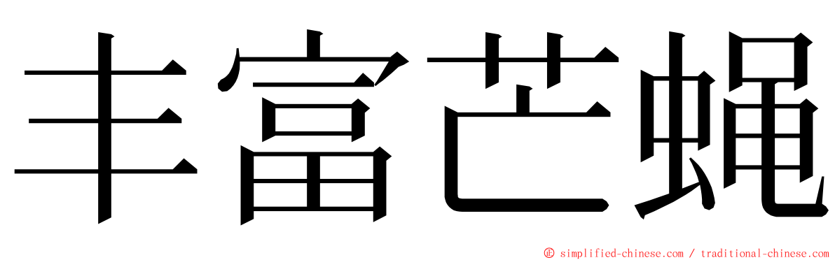 丰富芒蝇 ming font
