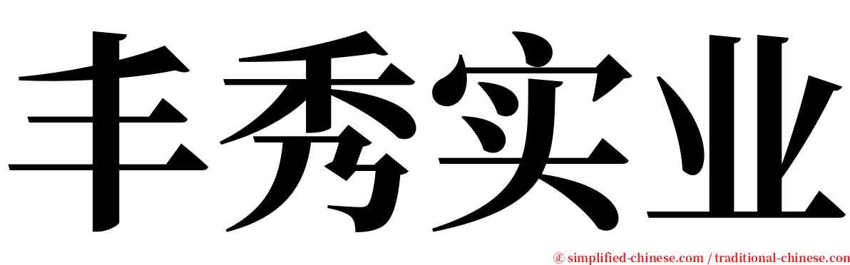 丰秀实业 serif font
