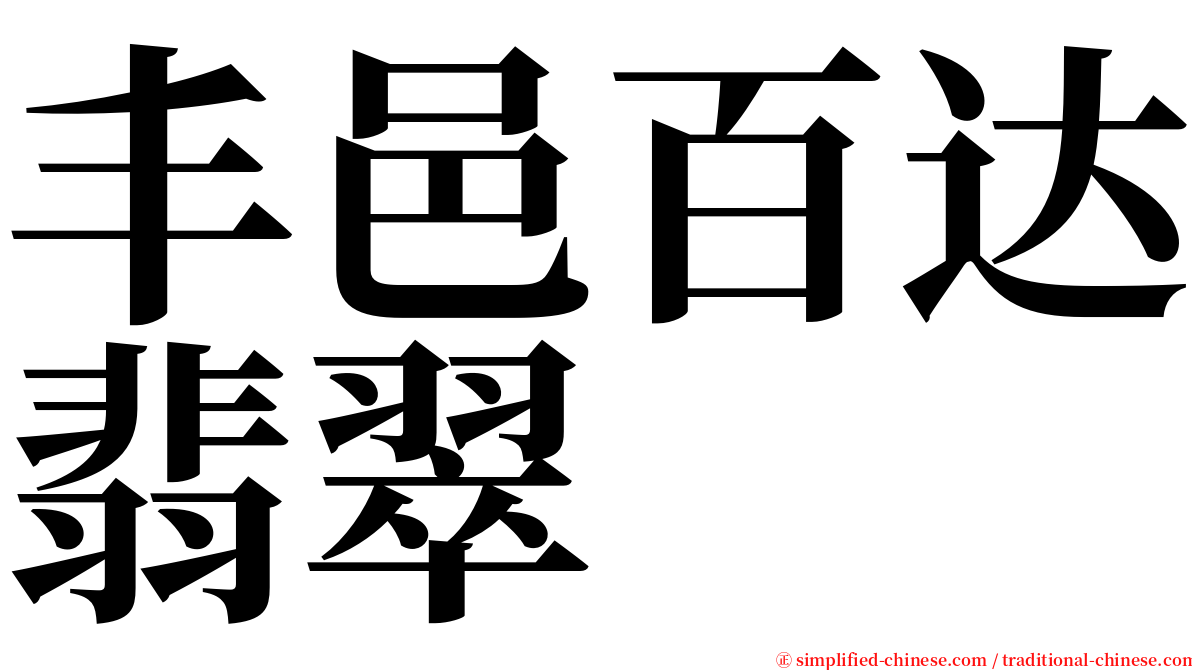 丰邑百达翡翠 serif font