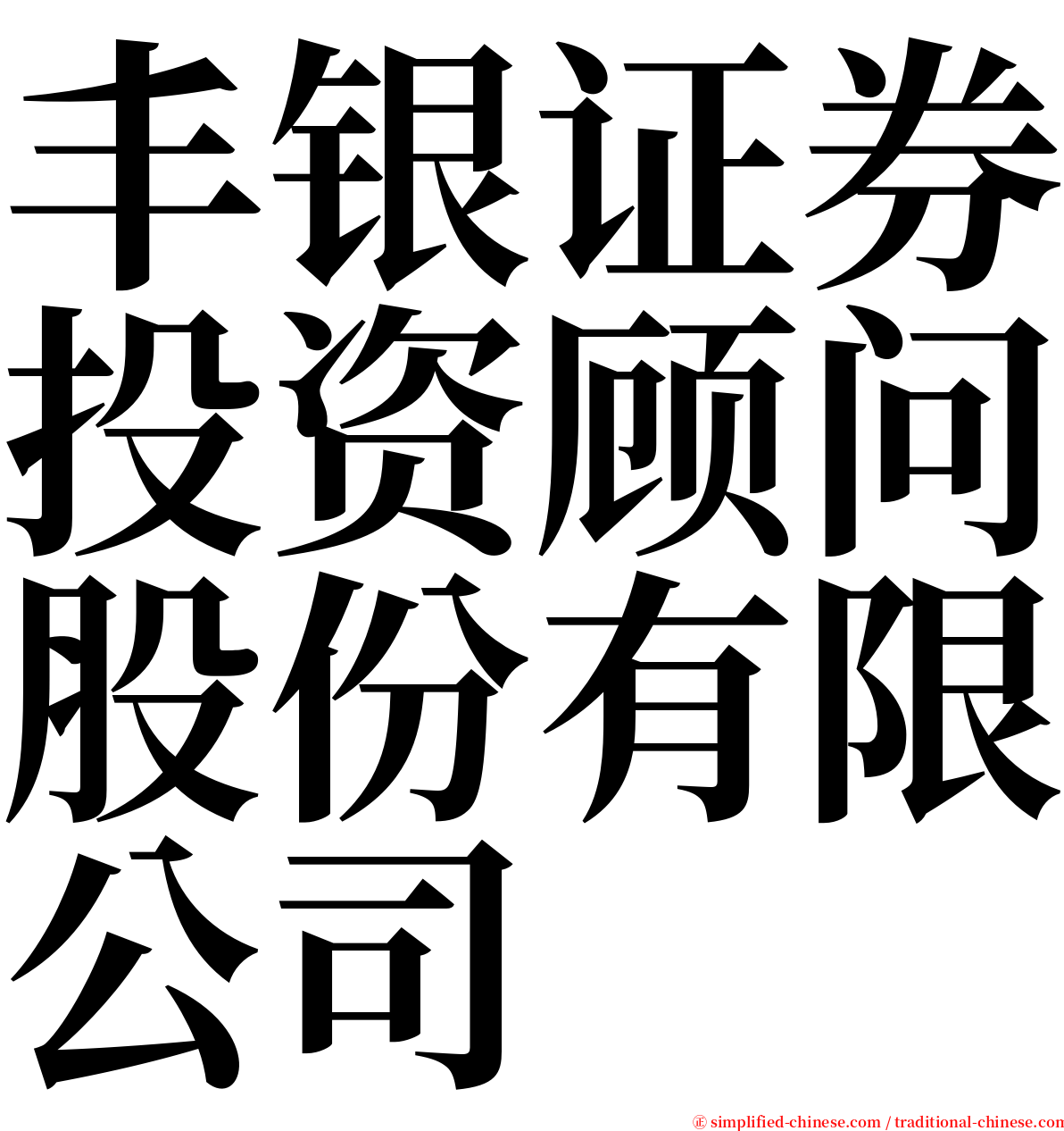 丰银证券投资顾问股份有限公司 serif font