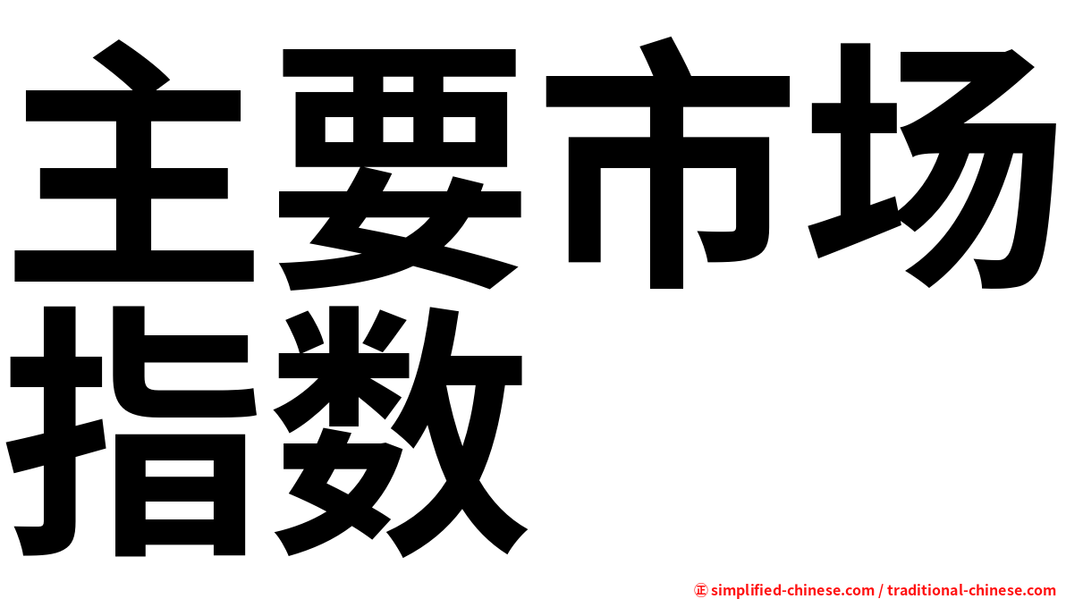 主要市场指数