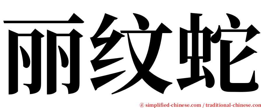 丽纹蛇 serif font