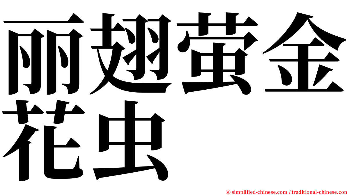 丽翅萤金花虫 serif font