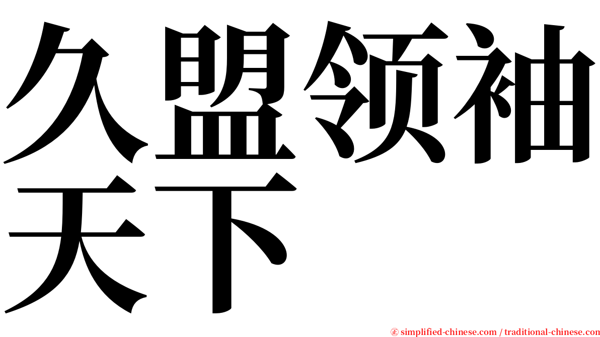 久盟领袖天下 serif font