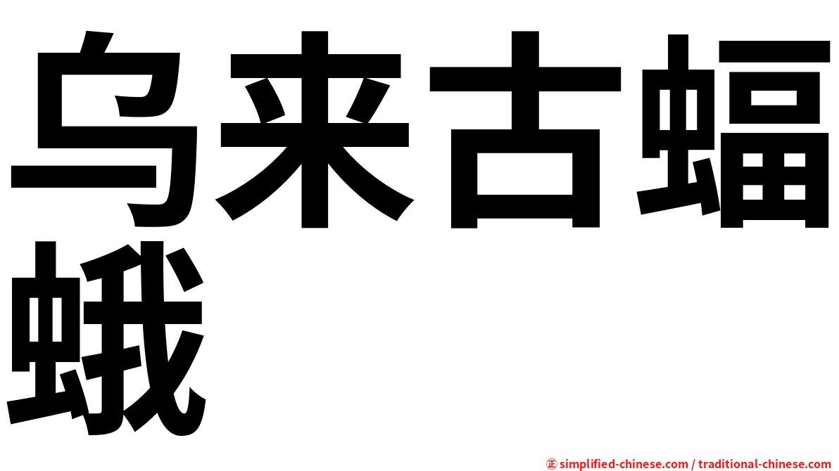 乌来古蝠蛾