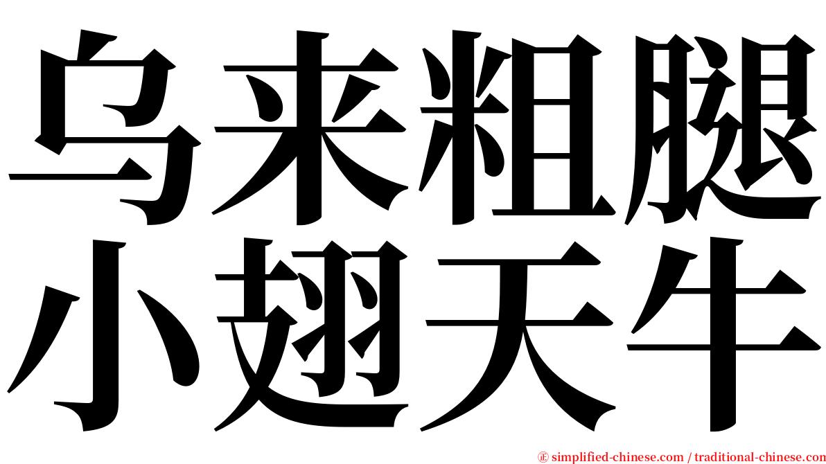 乌来粗腿小翅天牛 serif font