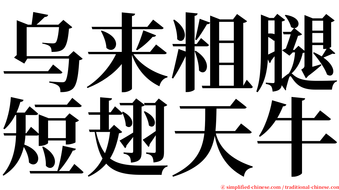 乌来粗腿短翅天牛 serif font