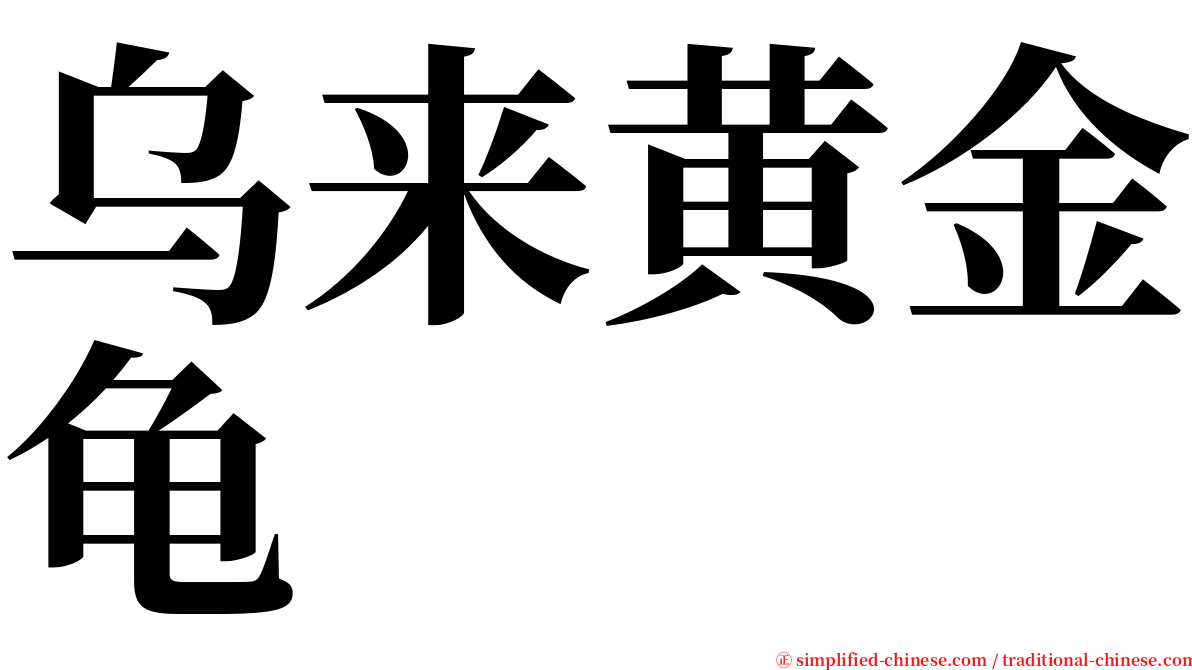 乌来黄金龟 serif font