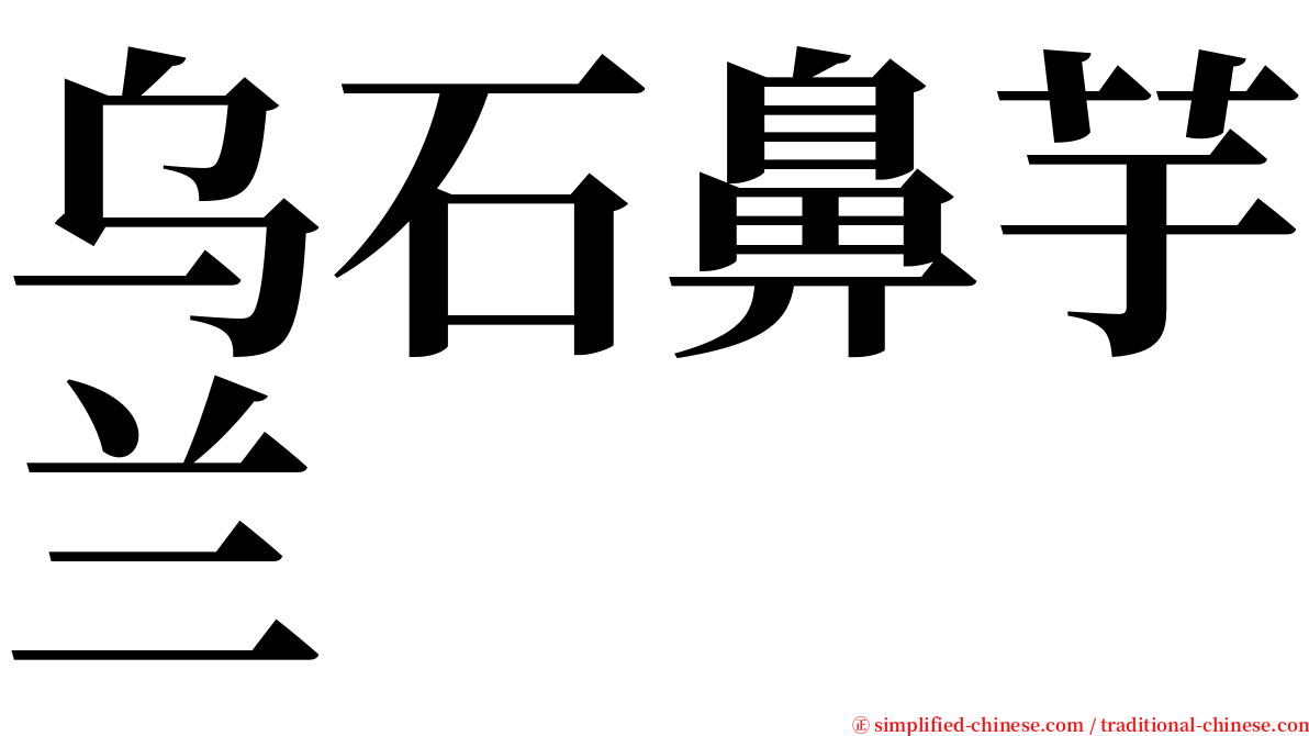 乌石鼻芋兰 serif font