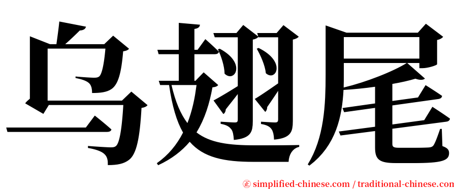 乌翅尾 serif font