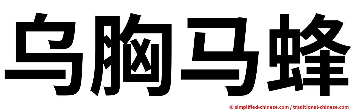 乌胸马蜂