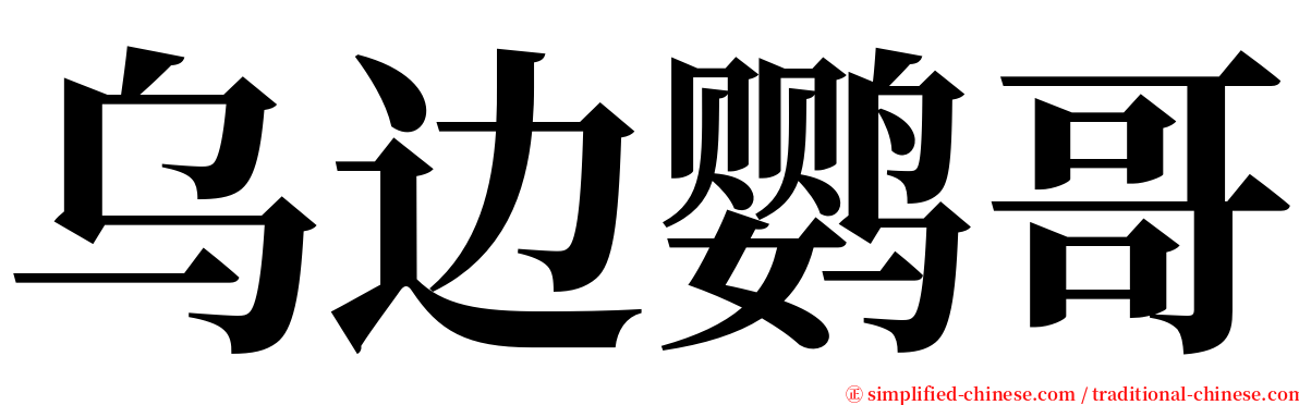 乌边鹦哥 serif font