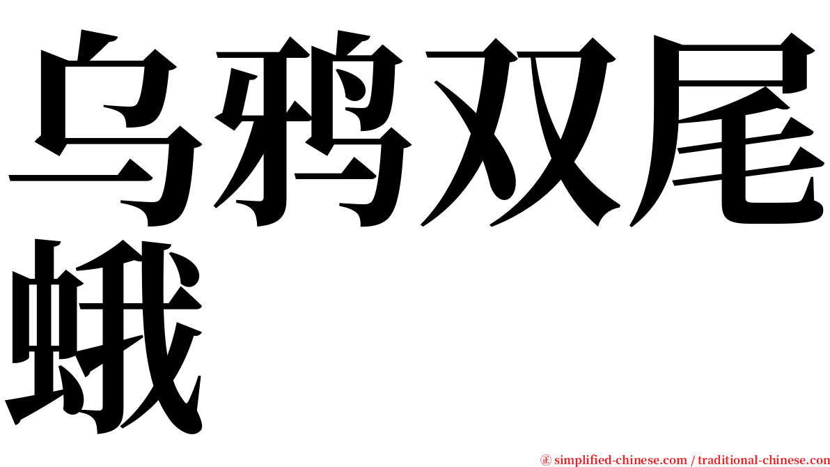 乌鸦双尾蛾 serif font
