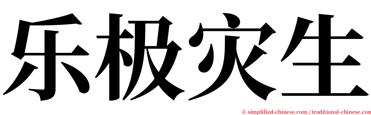 乐极灾生 serif font