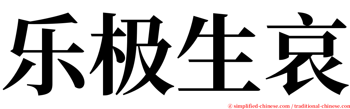乐极生哀 serif font
