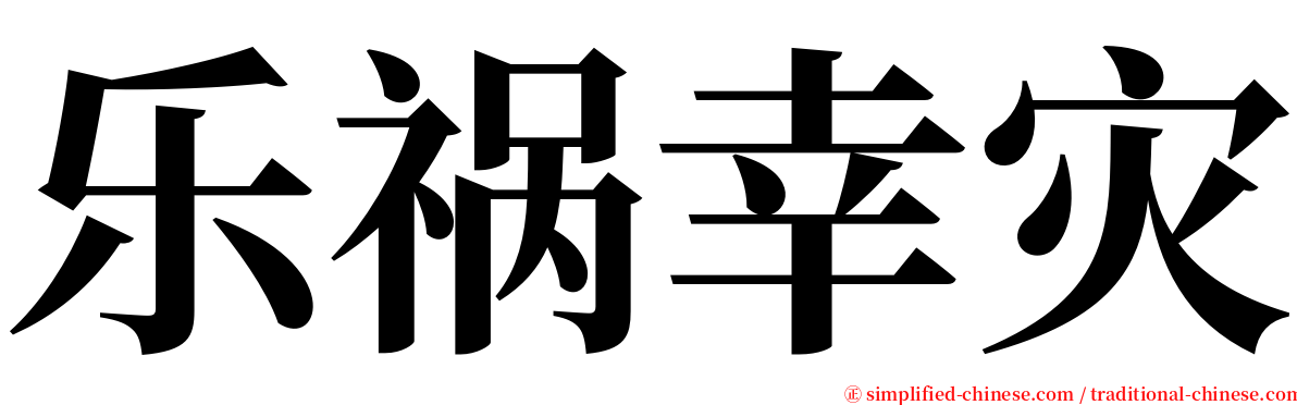 乐祸幸灾 serif font