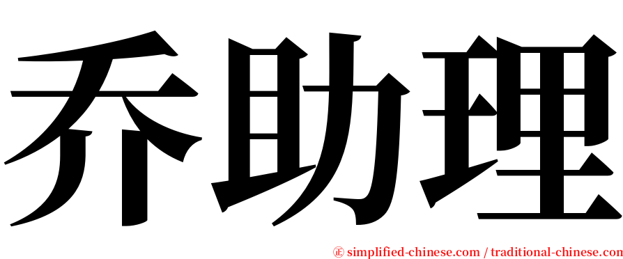 乔助理 serif font