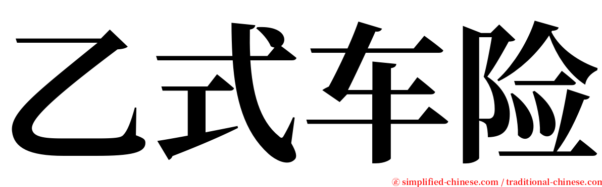 乙式车险 serif font