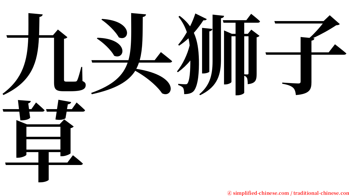 九头狮子草 serif font