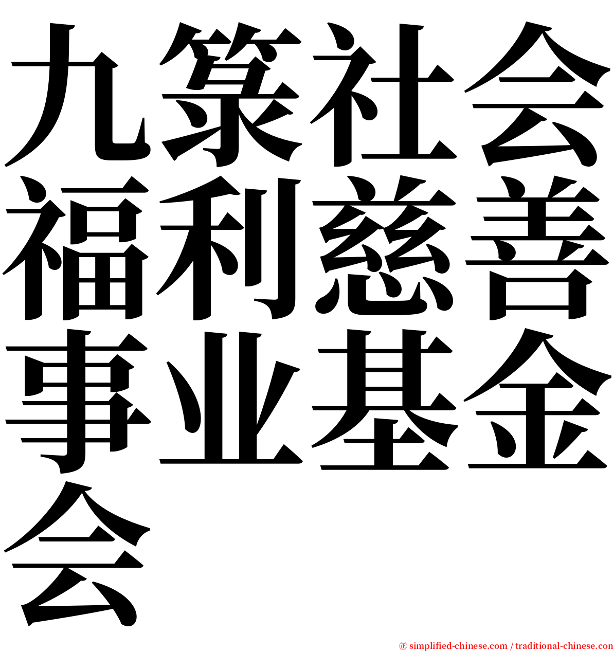 九箓社会福利慈善事业基金会 serif font