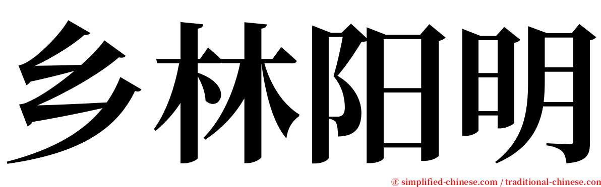 乡林阳明 serif font