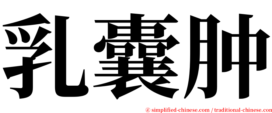 乳囊肿 serif font