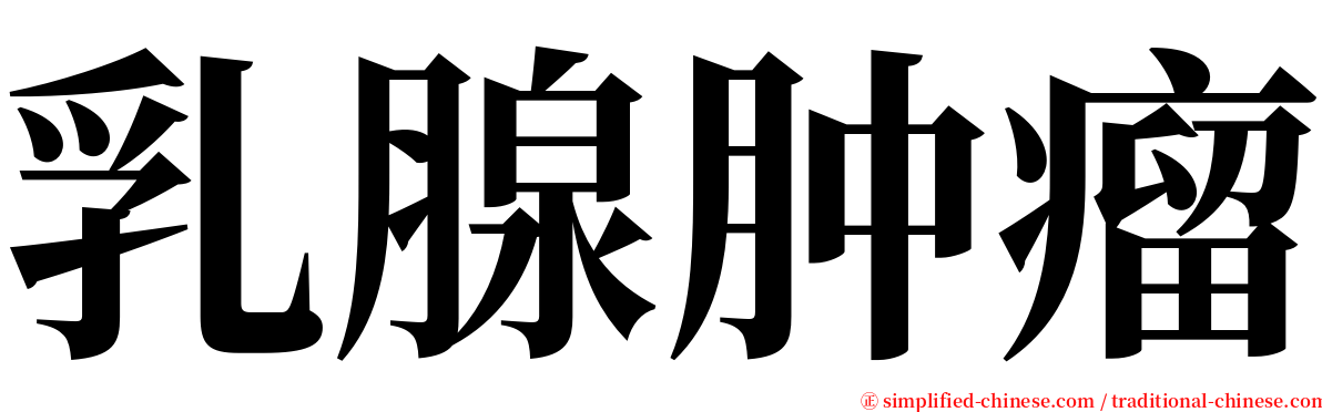 乳腺肿瘤 serif font