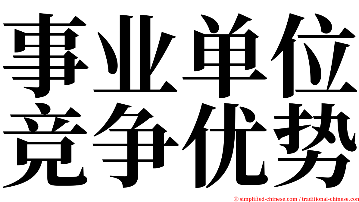 事业单位竞争优势 serif font
