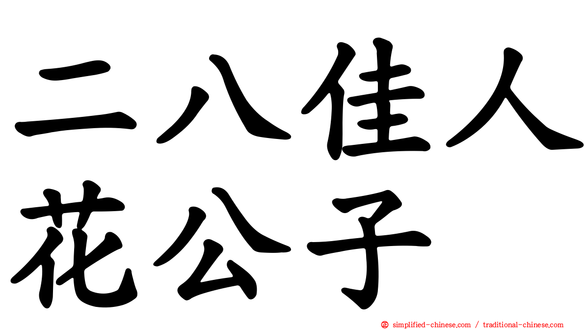二八佳人花公子
