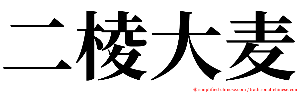 二棱大麦 serif font