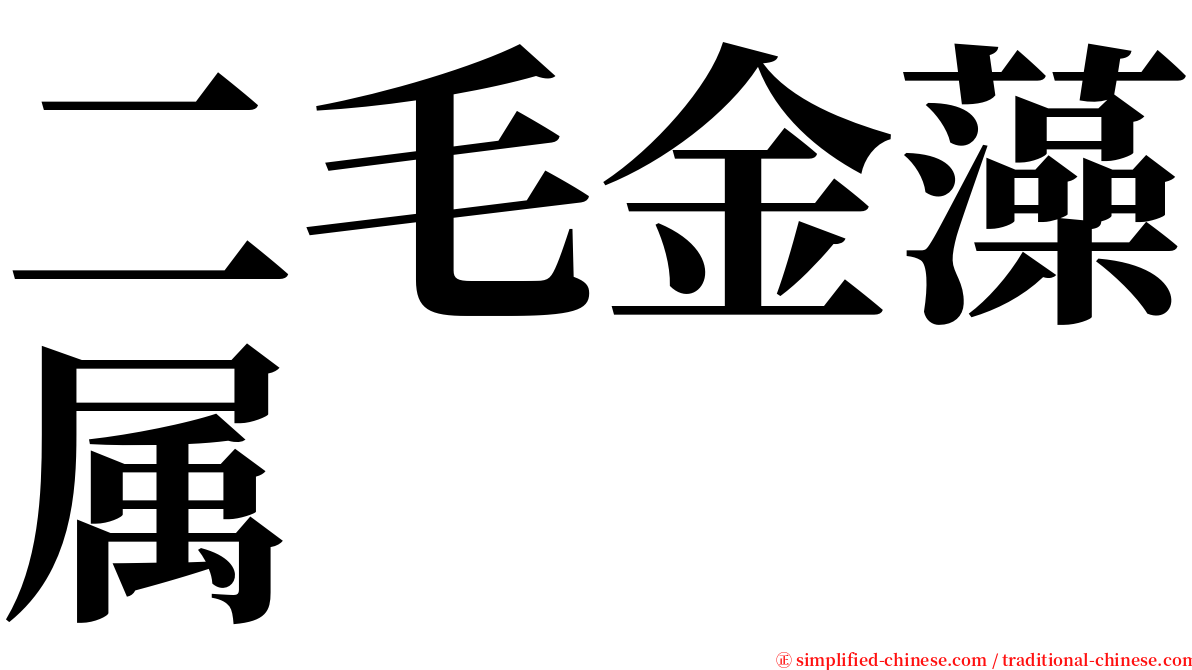 二毛金藻属 serif font