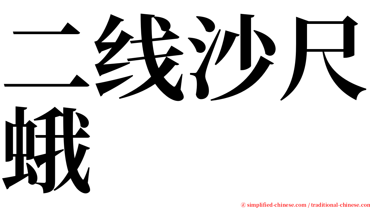 二线沙尺蛾 serif font