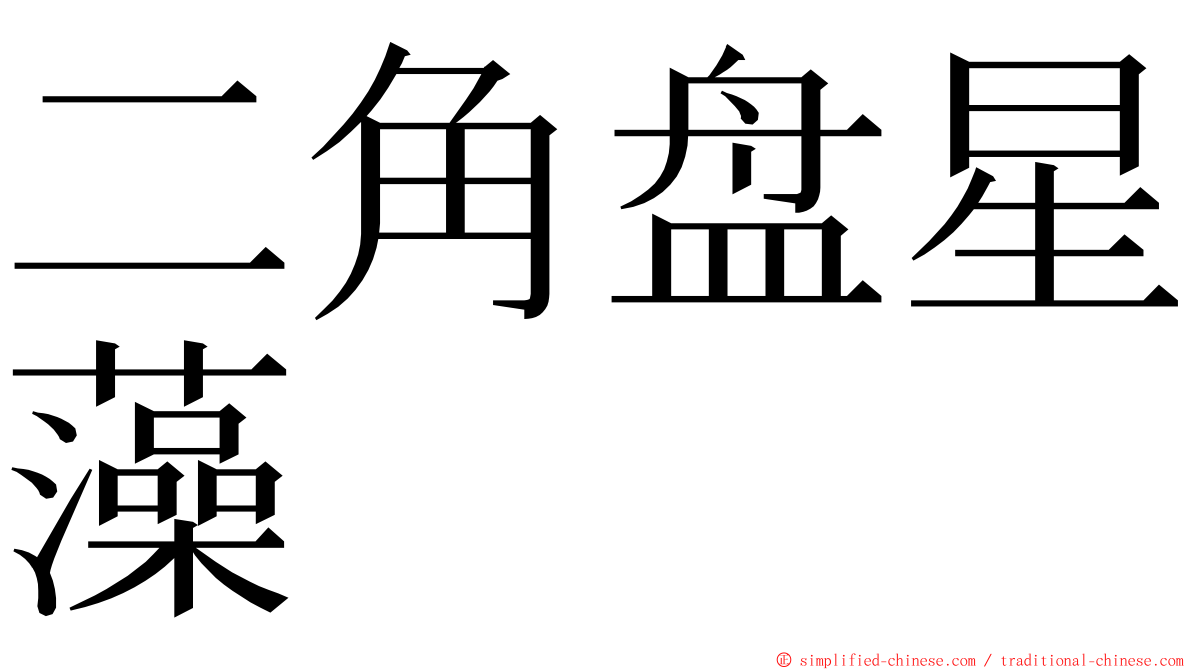 二角盘星藻 ming font