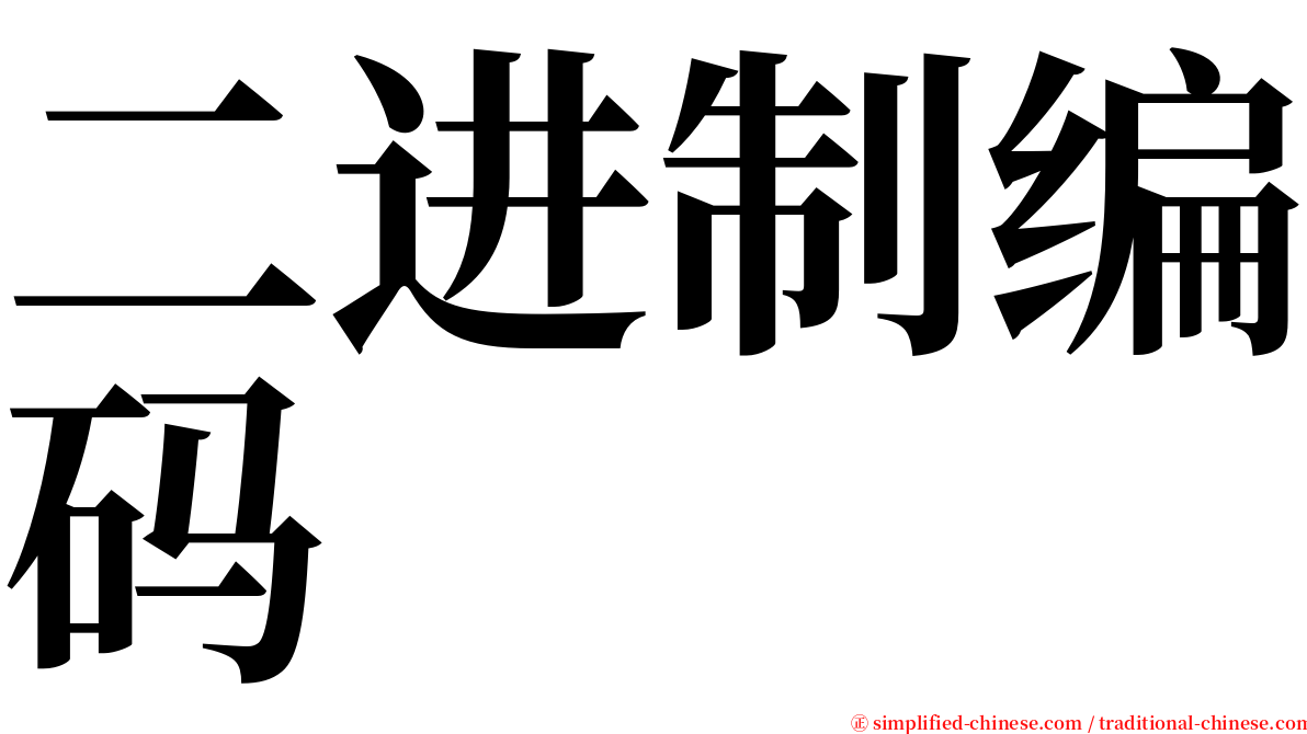 二进制编码 serif font