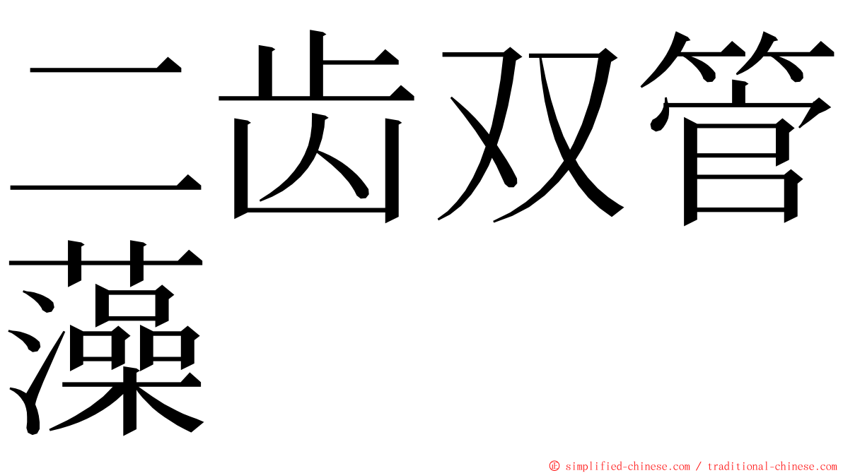 二齿双管藻 ming font