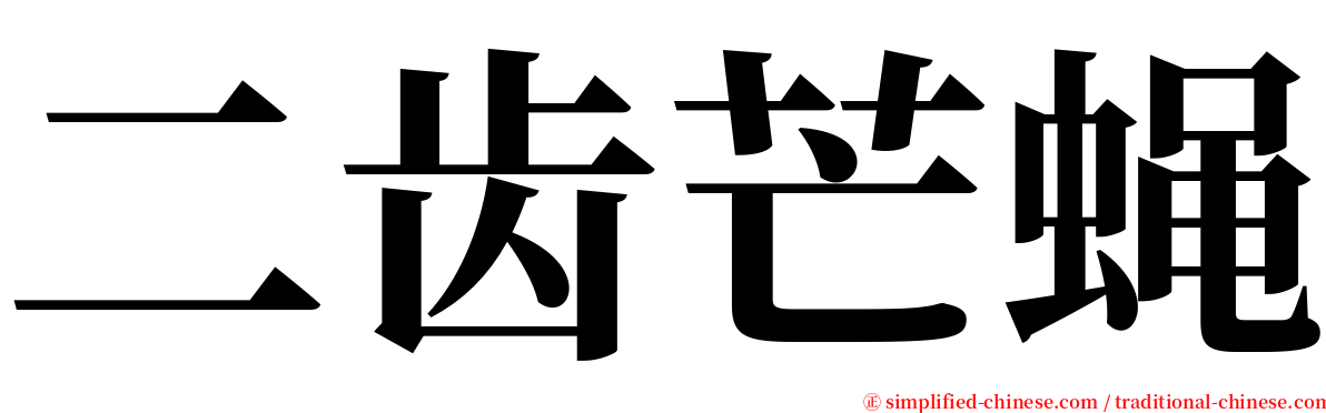 二齿芒蝇 serif font