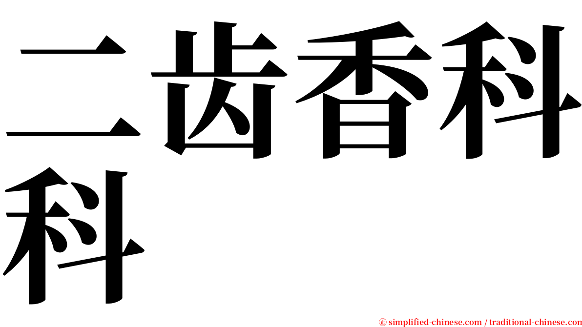 二齿香科科 serif font