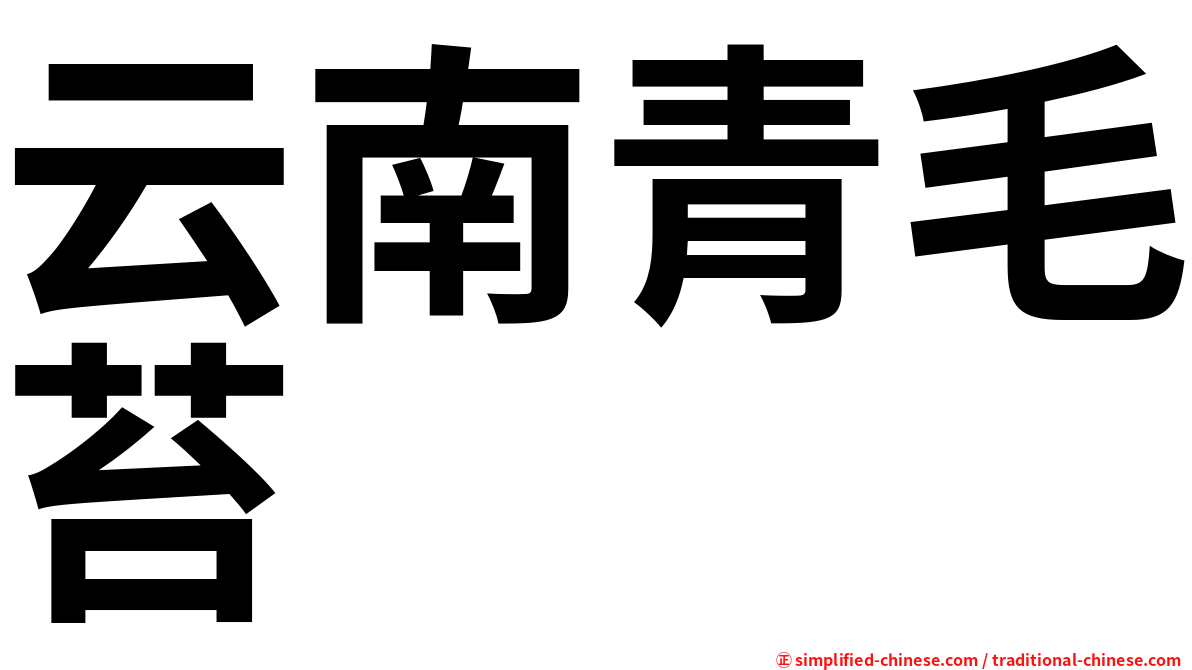云南青毛苔