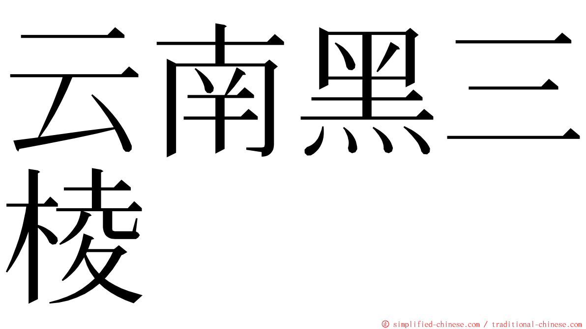 云南黑三棱 ming font