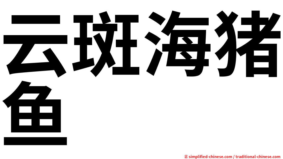 云斑海猪鱼