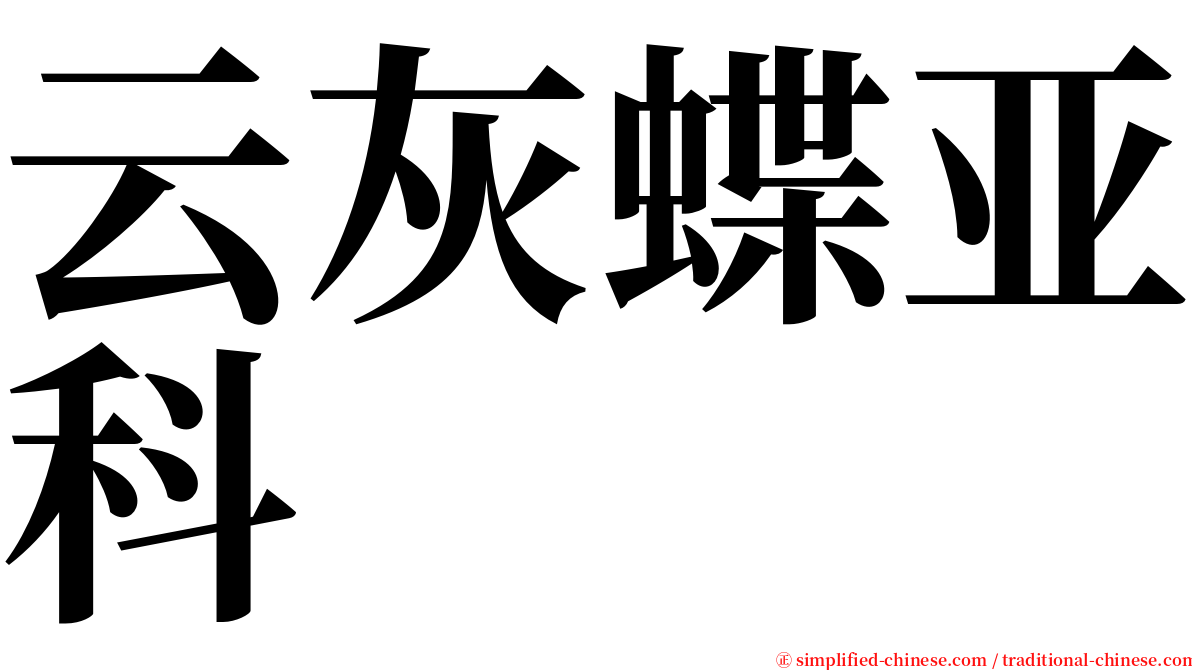 云灰蝶亚科 serif font