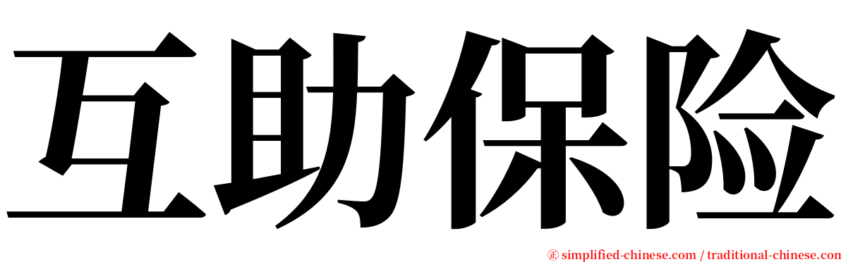 互助保险 serif font